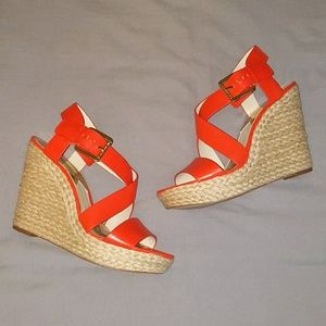 LIKE NEW Red Michael Kors wedge sandal